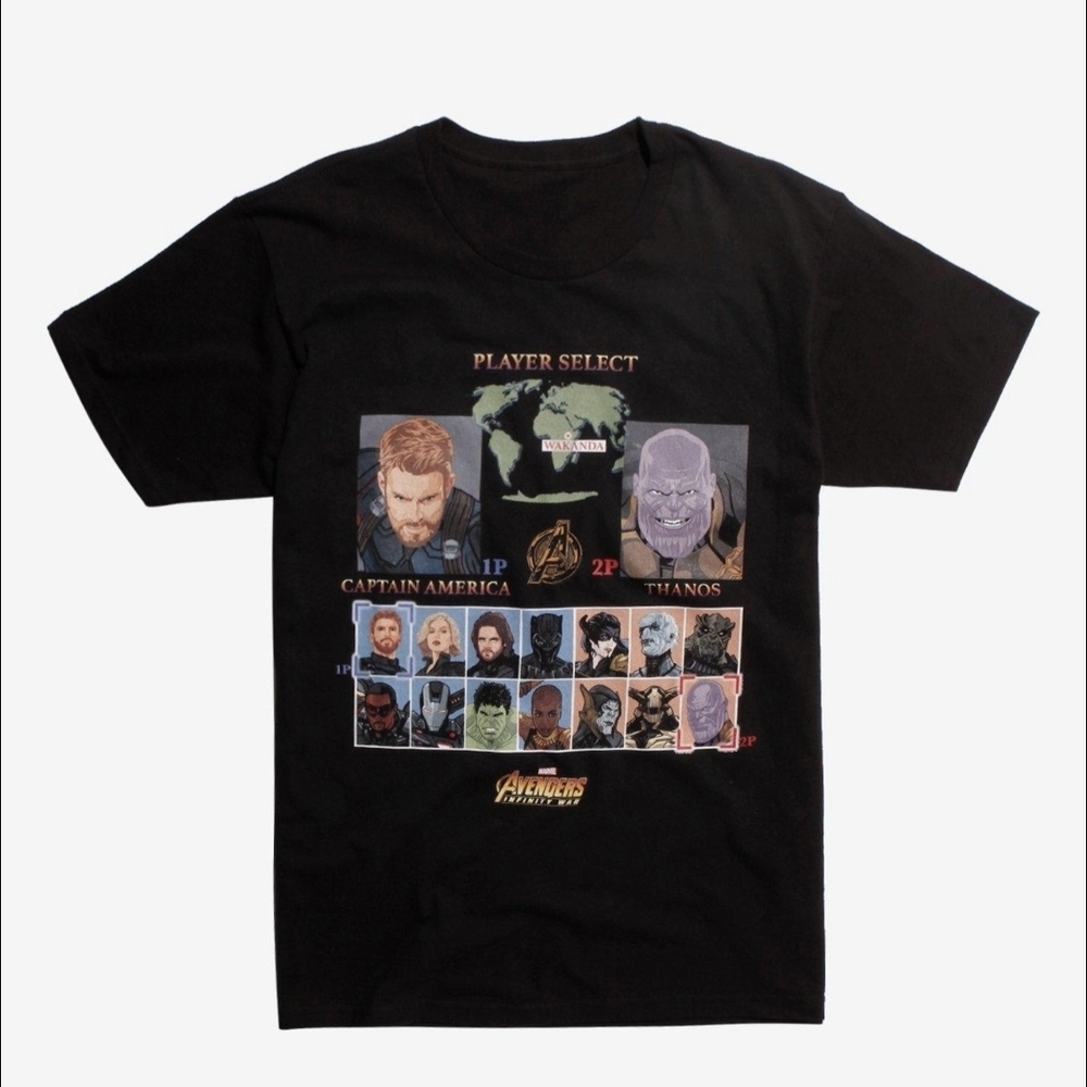 ⭐ 2 FOR $20 Marvel Avengers Infinity War T-Shirt Black S Retro Arcade Gaming
